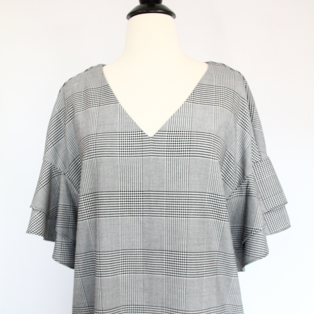 Worthington Women Plaid Dress New Large Houndstooth pattern